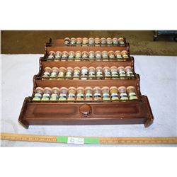 Spice Rack with 45 Blue Ribbon Spice Bottles