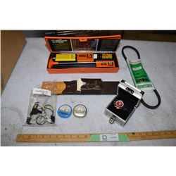 Cribbage Board, Gun Clean Kit, Watch and V Belt
