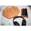 Image 1 : Oak Clock and Headphones