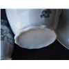 Image 10 : 2 Wash Bowl Basins and other items (Pitcher has chip on handle and 1 bowl has hairline crack)