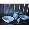 Image 1 : 2 Wash Bowl Basins and other items (Pitcher has chip on handle and 1 bowl has hairline crack)