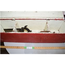 Wooden Carpenters Chest and Tool