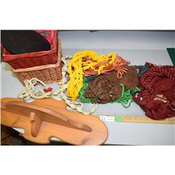 Macrame Plant Hander, Pine Shelf and Basket