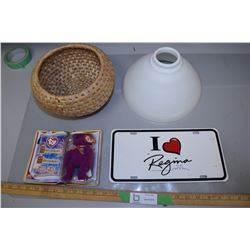 Lamp Shades, Regina License Plate and TY Bear