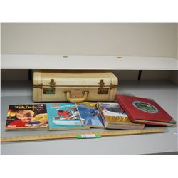 Vintage Suitcase with Vintage Sears Catalogues and Dragon Book