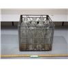 Image 1 : Vintage Metal Milk Crate with Milk Bottles