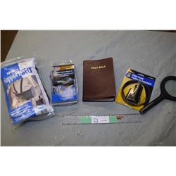 Support Belt, Magnifying Glass, Bible and Misc