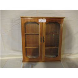 Wooden Wall Curio Cabinet 16" W by 17.5" T