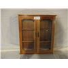 Image 1 : Wooden Wall Curio Cabinet 16" W by 17.5" T