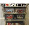 Image 2 : Table Top Display Case 16" W by 18" T with 7 1950s Assorted Trucks and Cards