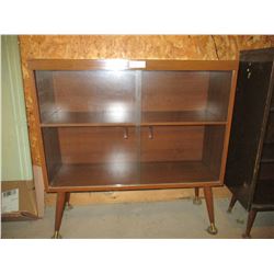 Display Case with Sliding Glass Doors and Legs 12" D by 36" W by 36.5" T