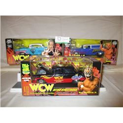 3 N.I.B Chevrolet WCW Wrestler Hot Rods 1/24 Scale