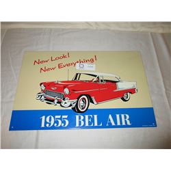 2 Chevrolet 1955 Bel Air Tin Signs 12" by 18"