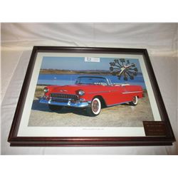 Chevrolet 1955 Bel Air Framed Clock Picture 17" by 21"