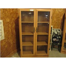 Floor Display Case with Hinged Glass Doors 12" by 29" by 48" T