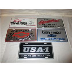 5 Chevrolet Truck Collector License Plates