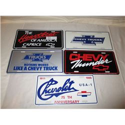 5 Chevrolet Truck Collector License Plates