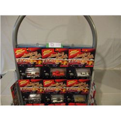 Floor Display Peg Board 65" T with 41 N.I.P Johnny Lightning and Muscle Machines Cars