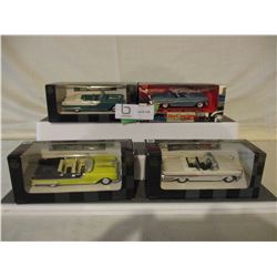 4 N.I.B Pontiac 1957 Bonneville Cars 1/43 Scale