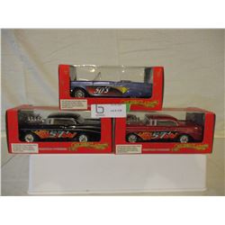 3 N.I.B Chevrolet 1957 Hot Rods