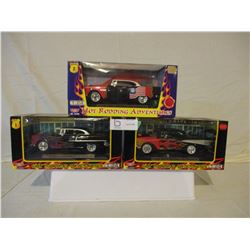 3 N.I.B Chevrolet 1955 Custom Hot Rods 1/24 Scale