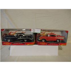 2 N.I.B Chevrolet 1955 and 1957 Custom Hot Rods 1/24 Scale