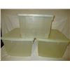 Image 2 : 3 50Liter Rubber Maid Storage Bins with Lids
