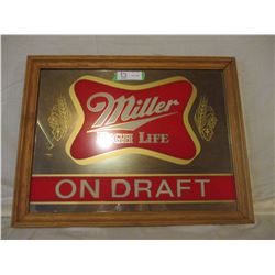 Framed Miller High Life Beer Mirror 17" by 22"