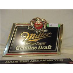 Pair of Miller High Life Beer Signs 11" by 15"
