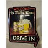Image 1 : Miller High Life Beer Drive in Tin Sign 21" by 27"