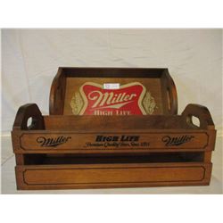 2 Miller High Life Beer Collector Wooden Crates