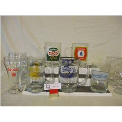 12 Labatts and Molson with Other Assorted Beer Mugs