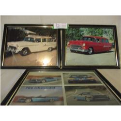 3 Chevrolet 1950s Nomad Framed Picture 9.5" by 12"