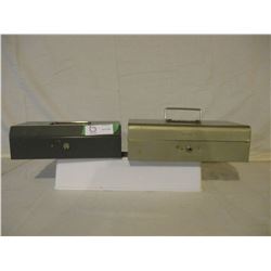 2 Metal Cash Boxes with Keys