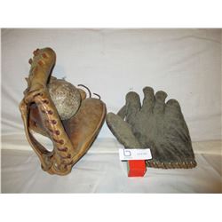 2 Baseball Gloves and Ball