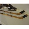 Image 2 : Old CCM Hockey Sticks, Skates and 7 Pucks