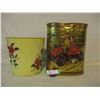 Image 1 : 2 Decorative Metal Cans and Kitchen Garbage Can