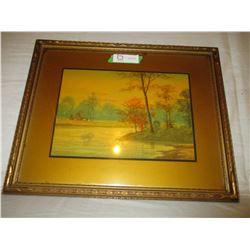 Frame Water Color Nature Painting 16" by 19"