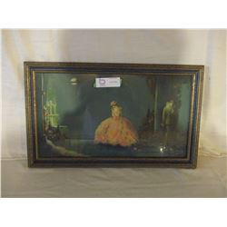 Framed Elegant Girl Painting 12" by 20"