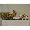 Image 1 : Donkey with Cart and Piggy Bank Ornament