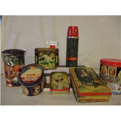 1905s Thermos Bottle and Tin Boxes