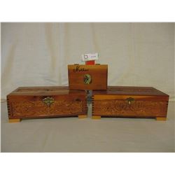 3 Wooden Decorative Boxes