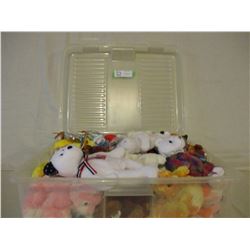 Plastic Container of Beanie Babies
