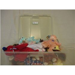 Plastic Container of Beanie Babies