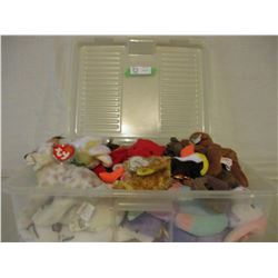 Plastic Container of Beanie Babies