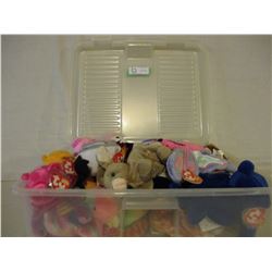 Plastic Container of Beanie Babies