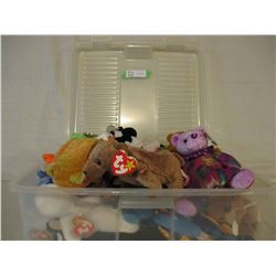 Plastic Container of Beanie Babies