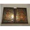 Image 1 : Pair of Chinese Couple Copper Framed 11" by 15"