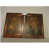 Image 1 : Pair of Copper American Native Pictures 10" by 14"