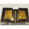 Image 1 : Pair of Framed Boy and Girl Pictures Name Peter and Charlotte 7" by 7"